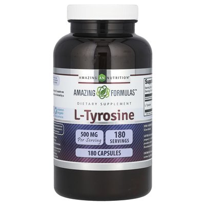 Amazing Nutrition, Amazing Formulas, L-Tyrosin, 500 mg, 180 Kapseln Amazing Nutrition, Amazing Formulas, L-Tyrosin, 500 mg, 180 Kapseln