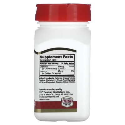 21st Century, Vitamin D3, 50 mcg (2000 IE), 110 Tabletten
