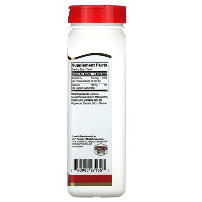 21. Jahrhundert, Vitamin D3, 25 mcg (1000 IE), 500 Tabletten