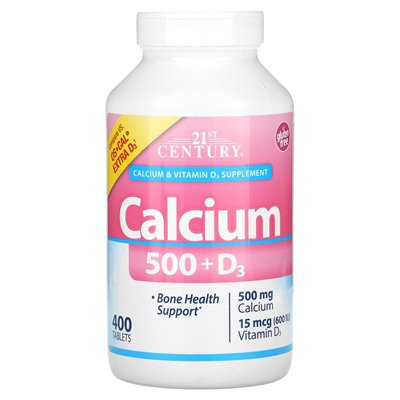 21st Century, Calcium 500 + D3, 400 tablets