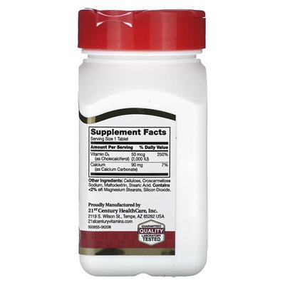 21st Century, D3, 50 McG (2000 IU), 250 tabletek