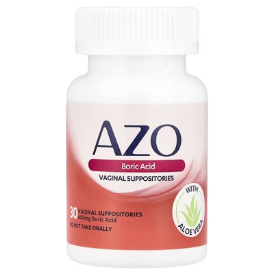 AZO, boric acid, vaginal suppositories, 600 mg, 30 suppositories AZO, boric acid, vaginal suppositories, 600 mg, 30 suppositories