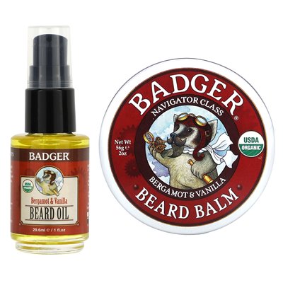 Badger, zestaw do pielęgnacji brody, Bergamot & wanilia, 2 -częściowy zestaw Badger, zestaw do pielęgnacji brody, Bergamot & wanilia, 2 -częściowy zestaw