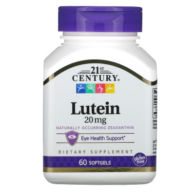 XXI wiek, lutein, 20 mg, 60 softgels