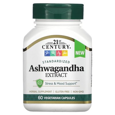21st Century, Standardized Ashwagandha Extract, 60 Vegetarian Capsules