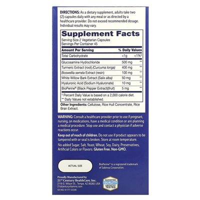 21st Century, Arthri-Flex Advantage + Kurkuma, 90 vegetarische Kapseln