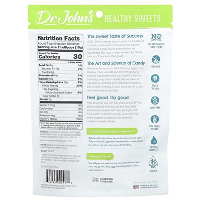 Dr John's Healthy Sweets, Creamsicle Sirllipops, Blackberry, Blue Malin, Orange, Peach i Strawberry, Sugar Free, 3,85 uncji (109