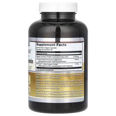 Niesamowite odżywianie, kurkumina kurkumina z bioperiną, 2250 mg, 180 kapsułek warzywnych (750 mg na kapsułkę) Niesamowite odżywianie, kurkumina kurkumina z bioperiną, 2250 mg, 180 kapsułek warzywnych (750 mg na kapsułkę)