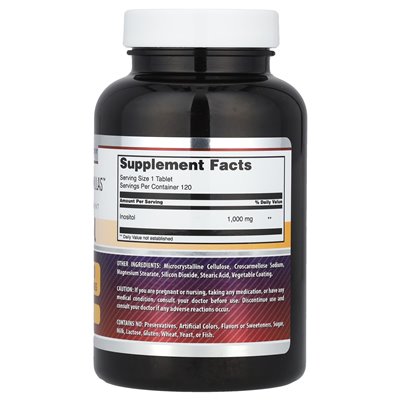 Niesamowite odżywianie, niesamowite Formulas ™, inozytol, 1000 mg, 120 tabletek Niesamowite odżywianie, niesamowite Formulas ™, inozytol, 1000 mg, 120 tabletek