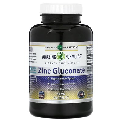 Amazing Nutrition, Zinc Gluconate, 50mg, 250 Tablets