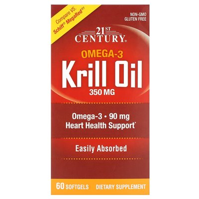 21st Century, Krill Oil, 350mg, 60 soft