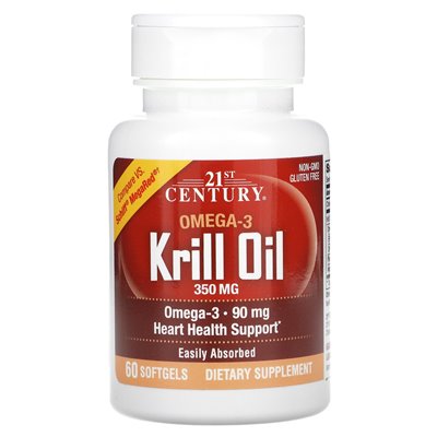 21st Century, Krill Oil, 350mg, 60 soft
