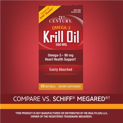 21st Century, Krill Oil, 350 mg, 60 miękkich 21st Century, Krill Oil, 350 mg, 60 miękkich