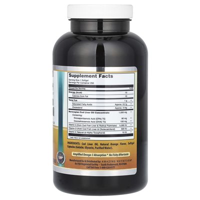 Niesamowite odżywianie, niesamowite omega, norweski olej z wątroby dorsza, świeży pomarańcza, 1000 mg, 250 miękkich Niesamowite odżywianie, niesamowite omega, norweski olej z wątroby dorsza, świeży pomarańcza, 1000 mg, 250 miękkich