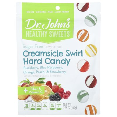 Dr John's Healthy Sweets, Creamsicle Swirl Bonbons, Brombeere, Blaue Himbeere, Orange, Pfirsich und Erdbeere, Zuckerfrei, 3,85