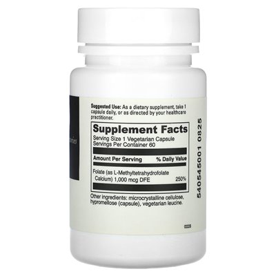 DaVinci Laboratories of Vermont, 5-MTHF , 1 mg, 60 Capsules DaVinci Laboratories of Vermont, 5-MTHF , 1 mg, 60 Capsules