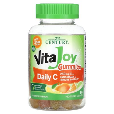 21st Century, Vitajoy, Daily C Gummy, Citrus, 250 mg, 60 vegetarian gummies (125 mg per gummy)