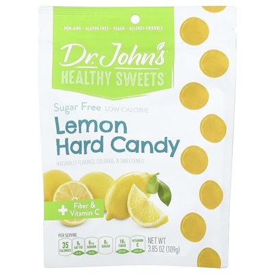 Dr. John's Healthy Sweets, Lemon Hard Candy, + Fiber & Vitamin C, Sugar Free, 3.85 oz (109 g)