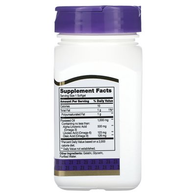 21. Jahrhundert, Leinöl, 1000 mg, 60 weiche
