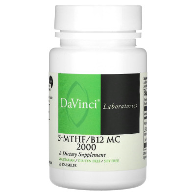 DaVinci Laboratories of Vermont, 5-MTHF/B12 MC 2000, 60 Capsules DaVinci Laboratories of Vermont, 5-MTHF/B12 MC 2000, 60 Capsules