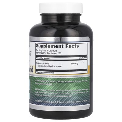 Amazing Nutrition, Hyaluronic Acid, 100mg, 250 Capsules