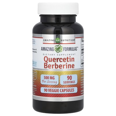 Amazing Nutrition, Amazing Formulas, Berberine Quercetin, 90 Vegetarian Capsules Amazing Nutrition, Amazing Formulas, Berberine Quercetin, 90 Vegetarian Capsules