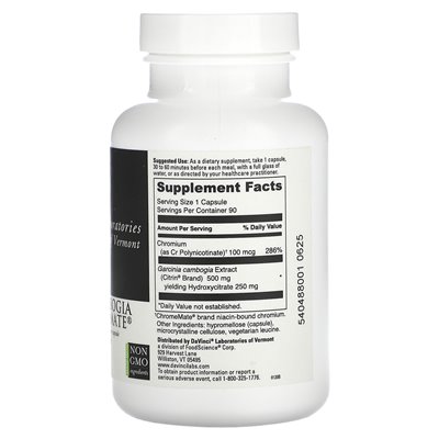DaVinci Laboratories of Vermont, Garcinia Cambogia mit Chromeamt, 9 Kapseln