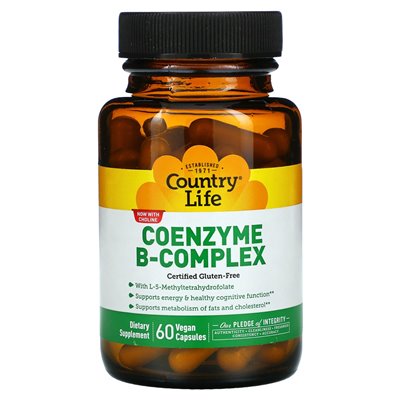 Country Life, Coenzyme B-Complex, 60 wegańskich kapsułek Country Life, Coenzyme B-Complex, 60 wegańskich kapsułek
