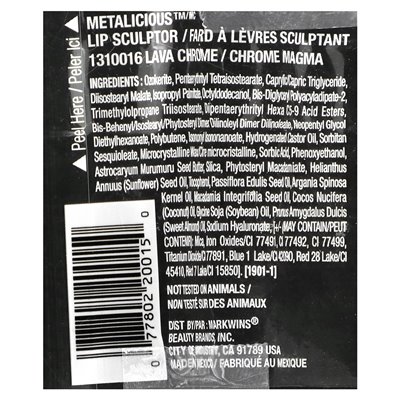 Black Radiance, Metainicious, rzeźbiarz do ust, 1310016 Lava Chrome, 0,077 uncji (2,2 g)