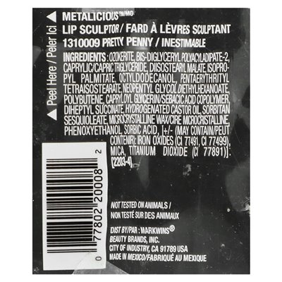 Black Radiance, Metainicious, lip sculptor, 1310009 Pretty Penny, 0.077 oz (2.2 g)