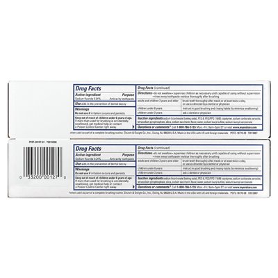 Arm &amp Hammer, Peroxicare, Deep Clean, Fluoride Anticavity Pastase, Clean Mint, Twin Pack, 6,0 uncji (170 g)