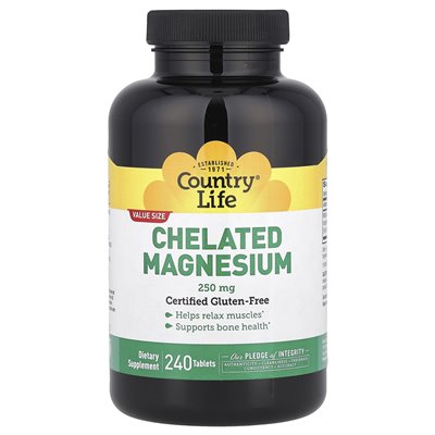 Życie wiejskie, chelatowane magnez, 250 mg, 240 tabletek
