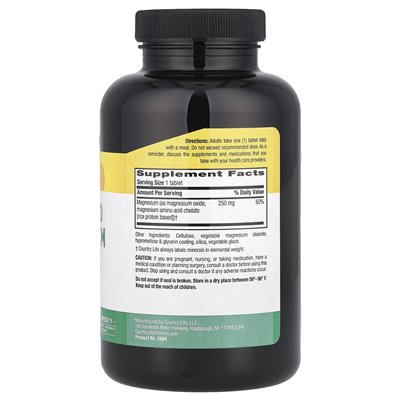 Życie wiejskie, chelatowane magnez, 250 mg, 240 tabletek