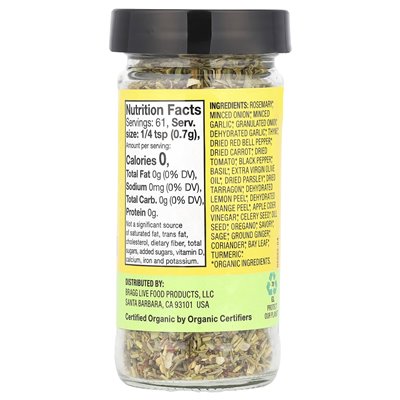 Bragg, Bio, 24 Kräuter und Gewürze zum Bestreuen, salzfreies Gewürz, 1,5 oz (42 g)