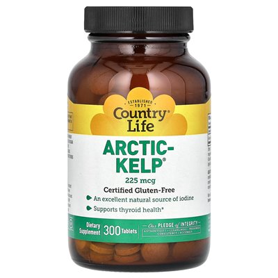 Country Life, Arctic-Kelp, 225 MCG, 300 tabletek