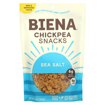 BIENA, przekąski ciecierzycy, sól morska, 5 uncji (142 g) BIENA, przekąski ciecierzycy, sól morska, 5 uncji (142 g)