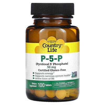 Country Life, P-5-P, 50 mg, 100 tabletek