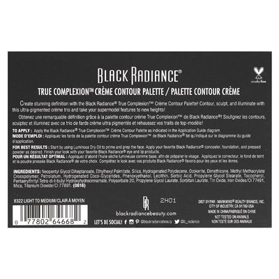 Black Radiance, True Pritract, Creme Contour Palette, 8322 Hell bis Mittel, 0,26 oz (7,5 g)