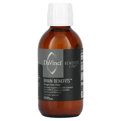 DaVinci Laboratories of Vermont, Line Benefits, Brain Benefits, Orange-Kirsche, 6,76 Fl Oz (200 ml)