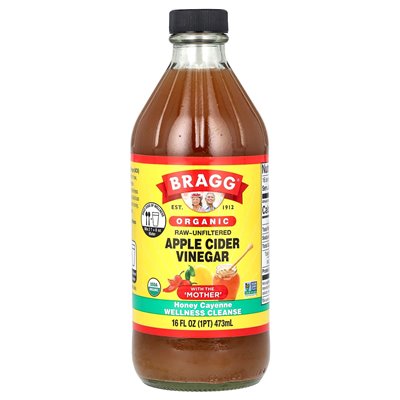 Bragg, Organiczny ocet jabłkowy z „Mother”, Honey Cayenne, 16 Fl Oz (473 ml) Bragg, Organiczny ocet jabłkowy z „Mother”, Honey Cayenne, 16 Fl Oz (473 ml)