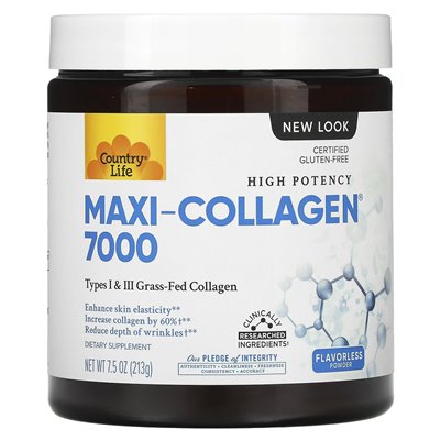 Życie country, proszek Maxi-Collagen® 7000, bez smaku, 7,5 uncji (213 g) Życie country, proszek Maxi-Collagen® 7000, bez smaku, 7,5 uncji (213 g)