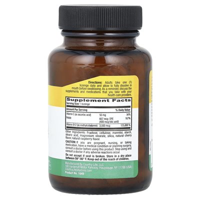 Country Life, Methyl B12, Berry, 3000 mcg, 120 pastylowe