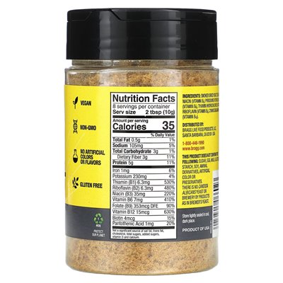 Bragg Nutritional Yeast, Smoky BBQ, 3 oz (85 g)