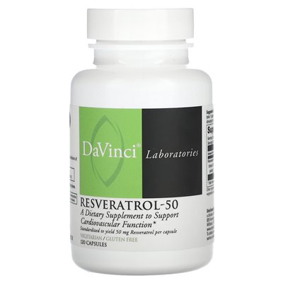 DaVinci Laboratories of Vermont, Resveratrol-50, 50 mg, 120 Capsules DaVinci Laboratories of Vermont, Resveratrol-50, 50 mg, 120 Capsules