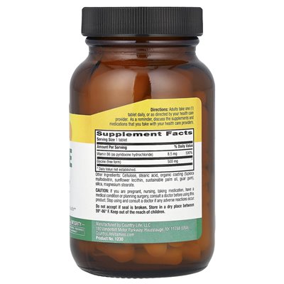 Country Life, Glycin, 500 mg, 100 Tabletten