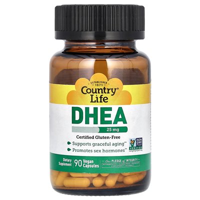Country Life, DHEA, 25 mg, 90 Wegańskich Kapsułek Country Life, DHEA, 25 mg, 90 Wegańskich Kapsułek