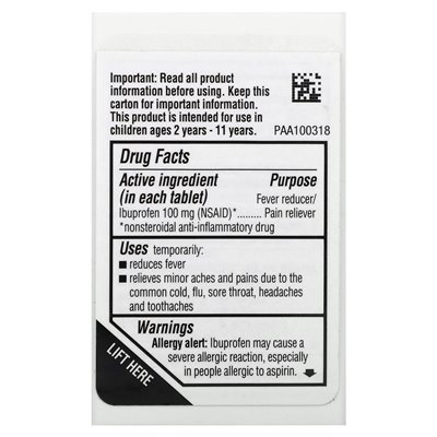 Advil, Junior Strength, Chewables, Ages 2-11, Grape, 24 Chewable Tablets Advil, Junior Strength, Chewables, Ages 2-11, Grape, 24 Chewable Tablets