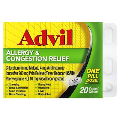 Advil, alergia i zorganizowanie, 20 powlekanych tabletek