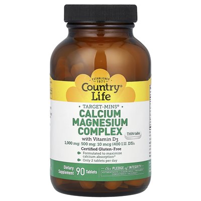 Country Life, Target Mines, Calcium Magnesium Complex with Vitamin D3, 90 Tablets