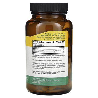 Życie wiejskie, cytrynian wapnia z witaminą D, 120 tabletek
